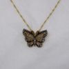 Picture of 10K 18" Necklace w/ Diamond & Smokey Quartz Butterfly Pendant 3.6g 