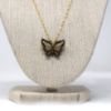 Picture of 10K 18" Necklace w/ Diamond & Smokey Quartz Butterfly Pendant 3.6g 