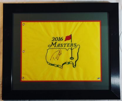 Picture of 2016 Danny Willett Signed Masters Pin Flag Holo COA 