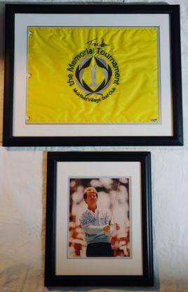 Picture of Tom Watson Signed Memorial Tournament Flag & Signed 8x10 Framed Photo