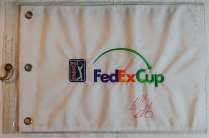 Picture of Bubba Watson Signed Fedex Cup Pin Flag 