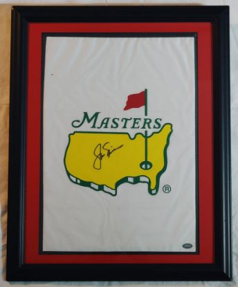 Picture of Jack Nicklaus Signed White/Green Masters Pin Flag w/ Holo COA  