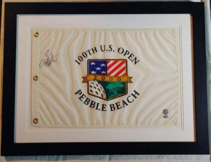 Picture of 2000 Tom Kite Signed US Open Pebble Beach Pin Flag Holo COA  