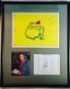 Picture of Framed Tiger Woods Signed 2001 Masters Grouping Schedule w/ Flag & 8x10  