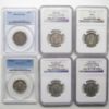 Picture of 6x 1856-1927 PCGS/NGC Graded Quarter Type Coin Lot 25c  