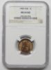 Picture of 1909 VDB MS64 RD NGC Lincoln Wheat Cent 1c  