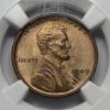 Picture of 1909 VDB MS64 RD NGC Lincoln Wheat Cent 1c  