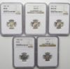 Picture of 5x 1921-1943 NGC Graded Mercury Dimes 10c  