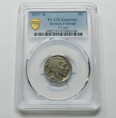 Picture of 1937-D 3 Legs Buffalo Nickel 5c PCGS Genuine - Scratch  