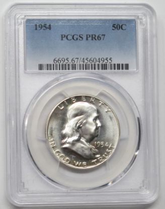 Picture of 1954 Proof Franklin Half Dollar 50c PR67 PCGS  