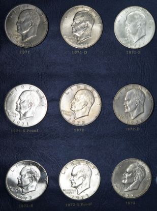 Picture of Complete 32 Coin 1971-1978 Eisenhower Dollar Set incl Silver & Proof 