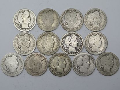 Picture of 13x 1893-1915 Better Date Barber Quarters 25c 