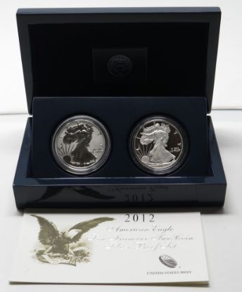 Picture of 2012-S American Silver Eagle Proof/Rev Proof 2 Coin Set w/ Box & COA  