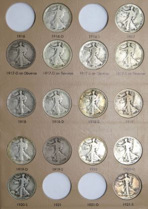 Picture of 1916-1947 Walking Liberty Half Dollar 50c Set w/ 62/65 Coins  