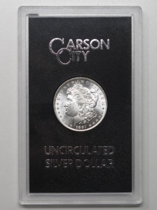 Picture of 1891-CC GSA Morgan Dollar $1 Carson City Key Date Box & COA 