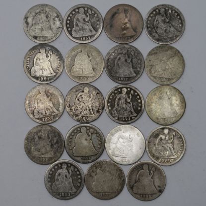 Picture of 19x 1840-1891 Seated Liberty Dimes 10c 28616