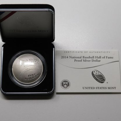 Picture of 2014-P Baseball Hall of Fame $1 Silver Commemorative in OGP 