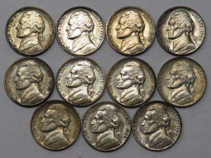 Picture of 1942-1945 11-Coin BU Jefferson War Nickel Set 