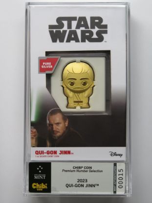 Picture of 2023 Niue Chibi Star Wars Qui-Gon Jinn 1oz Gilded .999 Silver 1 of 200pcs  