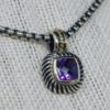 Picture of David Yurman Sterling Silver w/ 14k & Amethyst 16" Petite Albion Pendant Necklace 18.8g