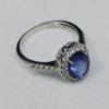 Picture of 14k White Gold Sapphire & Diamond Earring and Ring Size 7.75