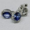 Picture of 14k White Gold Sapphire & Diamond Earring and Ring Size 7.75