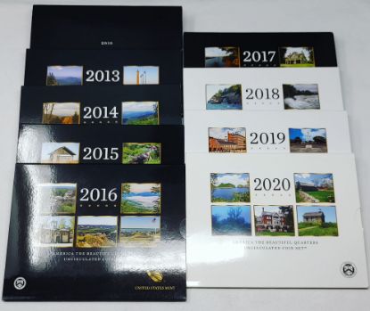 Picture of 2010, 2013-2020 America the Beautiful UNC Quarter Sets (9 sets)  