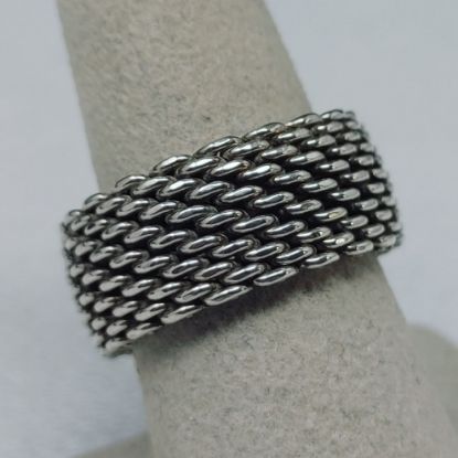 Picture of Tiffany & Co. Sterling Silver Somerset Mesh Chain Link Ring Sz 7.5  