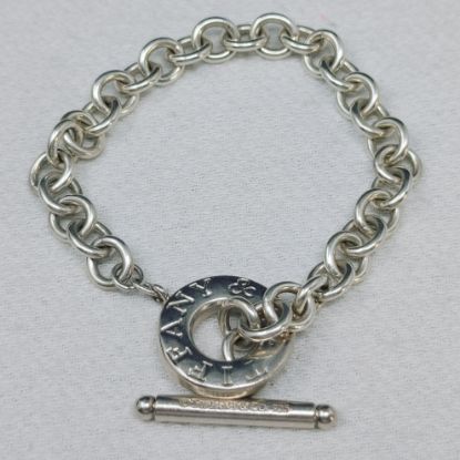 Picture of Tiffany & Co. Sterling Silver Circle Chain Toggle Bracelet 7.75"  26g .925  