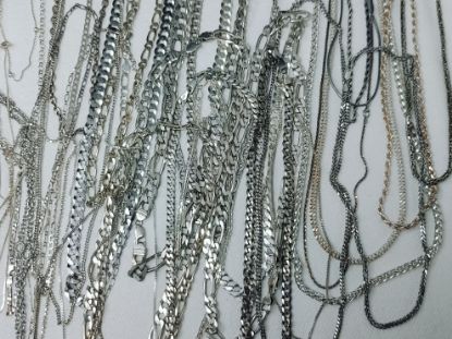 Picture of 39.97oz/67x Assorted Sterling Silver Necklaces & Chains + 2 Pendants 1243g  