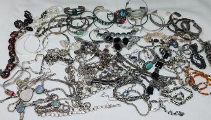 Picture of 56.6oz Assorted Sterling Silver Bracelets and Cuffs 1761g .925  