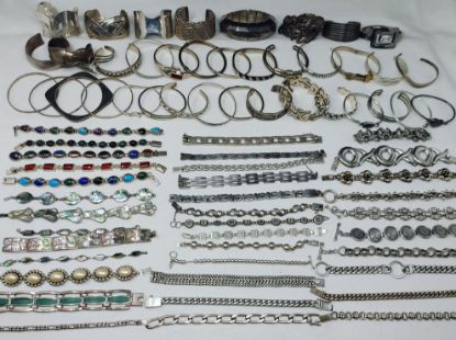 Picture of 76.7oz/74x Assorted Taxco/Mexico Sterling Silver Jewelry 2384.7 