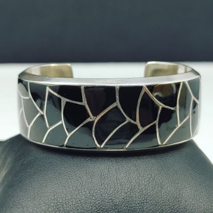 Picture of Milton Lasiloo Zuni Sterling Silver Cuff Bracelet 7" 37.8g .925  