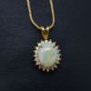 Picture of 18k 18" Necklace w/ White Opal and Diamond SI/H-I Pendant 6.6g 