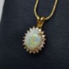 Picture of 18k 18" Necklace w/ White Opal and Diamond SI/H-I Pendant 6.6g 