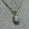 Picture of 18k 18" Necklace w/ White Opal and Diamond SI/H-I Pendant 6.6g 