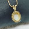 Picture of 18k 18" Necklace w/ White Opal and Diamond SI/H-I Pendant 6.6g 