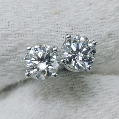 Picture of 14kwg 1.30cttw 4-Prong Screwback Diamond Stud Earrings (SI, H/I)  