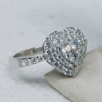 Picture of 14kwg 0.70cttw Heart Shaped Diamond Ring (SI, G/H) Size 10   