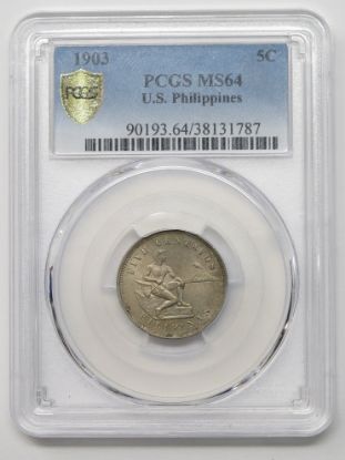 Picture of 1903 Philippines Five Centavos 5c MS64 PCGS 