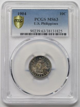 Picture of 1904 Philippines 10c MS63 PCGS PQ  