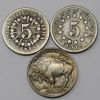 Picture of 1866-1952 Basic US Nickel 5c Type Set w/ 6 Coins 