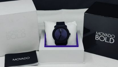 Picture of NIB Movado Bold Navy Blue Case & Strap Ref. MB.01.1.29.6201  