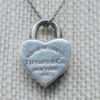 Picture of Tiffany & Co Sterling Silver 16.75" Necklace w/ "Return to Tiffany" Heart Lock Pendant  