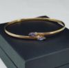 Picture of 14k Diamond & Topaz Cuff Bracelet 7" x 3mm  3.25g  