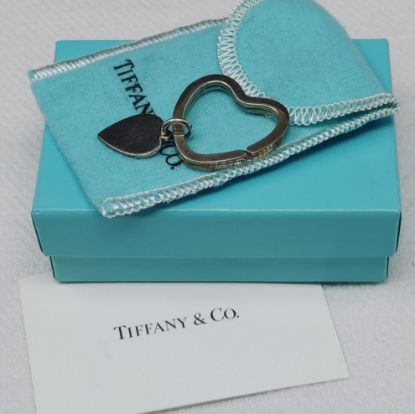 Picture of Tiffany & Co. Sterling Silver Double Heart Key Ring .925 7.5g 