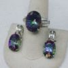 Picture of 14k Synthetic Alexandrite Ring (7.5) and French Back Earring Set 