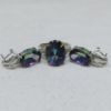 Picture of 14k Synthetic Alexandrite Ring (7.5) and French Back Earring Set 