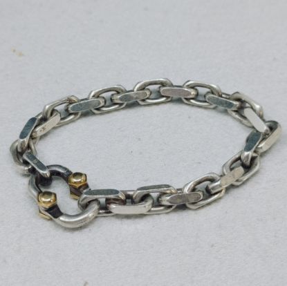 Picture of Tiffany & Co. Sterling Silver and 18k 1837 "Makers" Chain Link Bracelet 8.25" 51g  