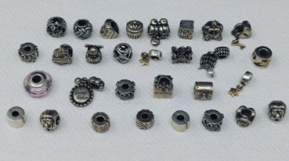 Picture of 30x Assorted Sterling Silver Pandora/ALE Charms .925 3.1ozt 96.5g 